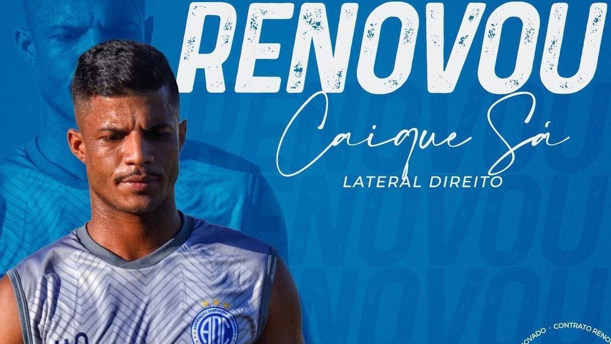 Confiança renova com Caíque Sá e lateral vai para seu 4º ano no clube