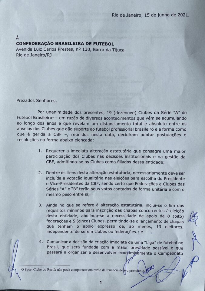 Reforçando convite à Série B, presidente do Bahia explica projeto de liga para gerir Brasileirão 1 Posts