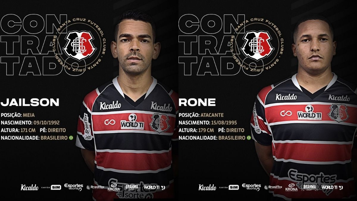 Santa Cruz anuncia contratação de meia Jaílson e atacante Rone