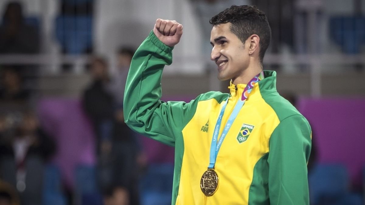 Paraibano Netinho, do taekwondo, com medalha de ouro no Pan-Americano Lima 2019