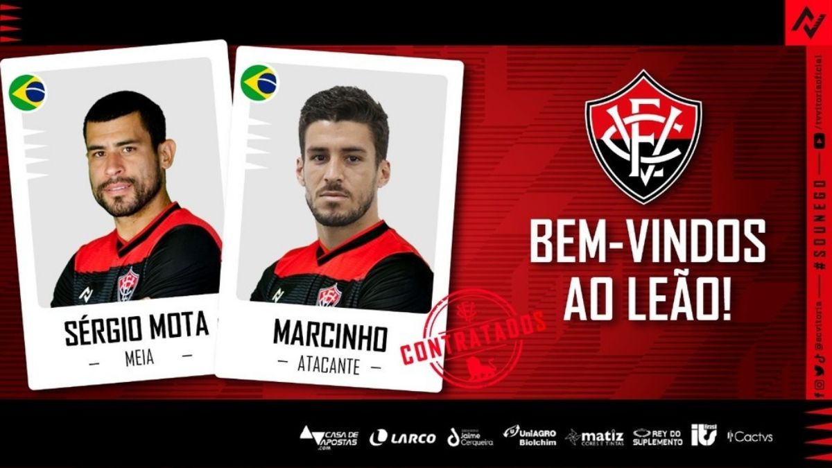 Vitória confirma acerto com meia Sérgio Mota e com atacante Marcinho