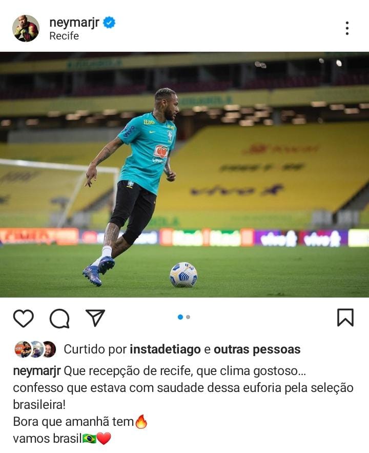 Neymar e Tite agradecem carinho da torcida pernambucana à seleção brasileira 1 Posts