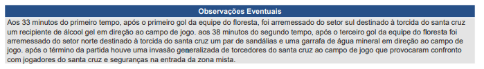 Árbitro relata em súmula arremesso de objetos e invasão do campo da torcida do Santa 1 Posts