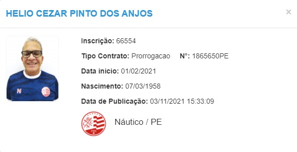 Prorrogação de contrato de Hélio dos Anjos é publicada no BID e novo vínculo é até 2022 1 Posts