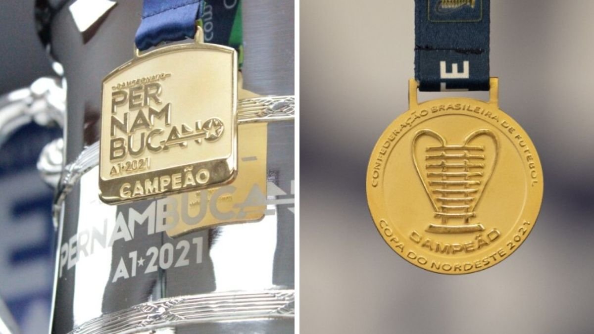Medalhas Pernambucano Copa do Nordeste Nordestão - Marcelo Bandeira FPF - Lucas Figueiredo CBF