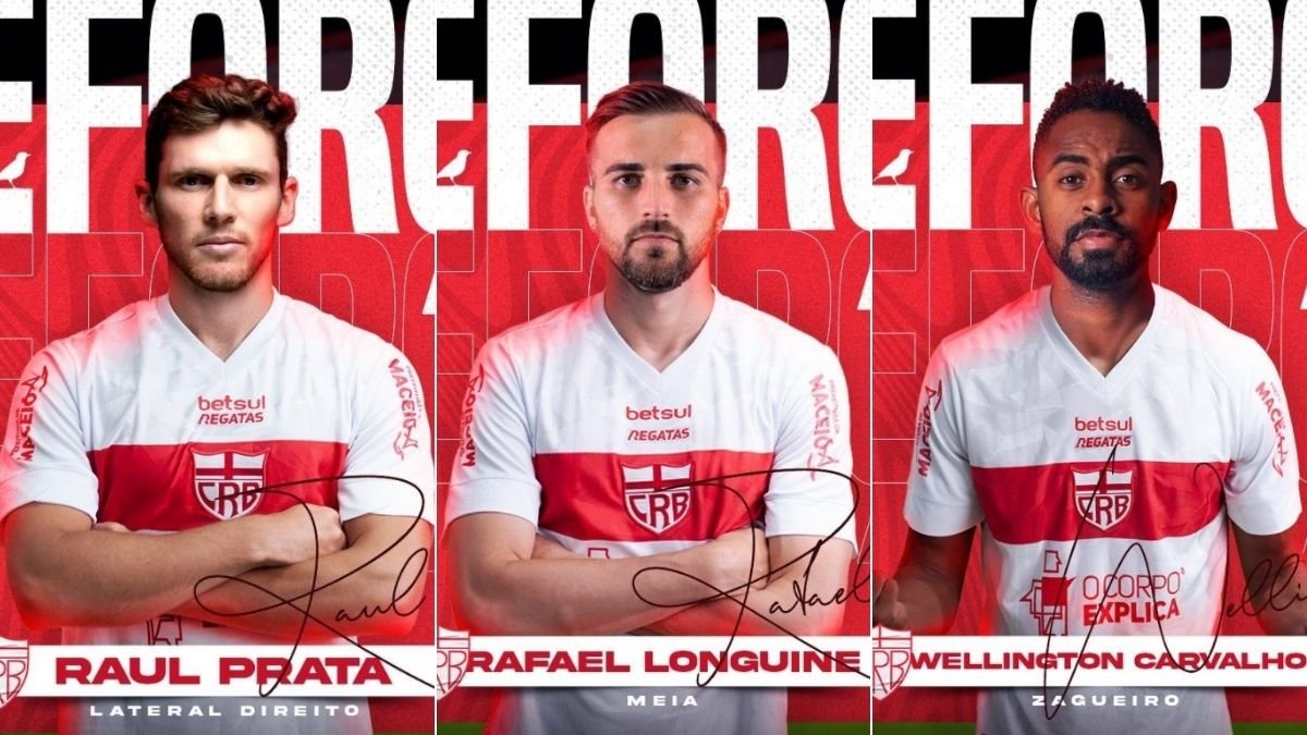 Reforços do CRB: Raul Prata, Rafael Longuine e Wellington Carvalho