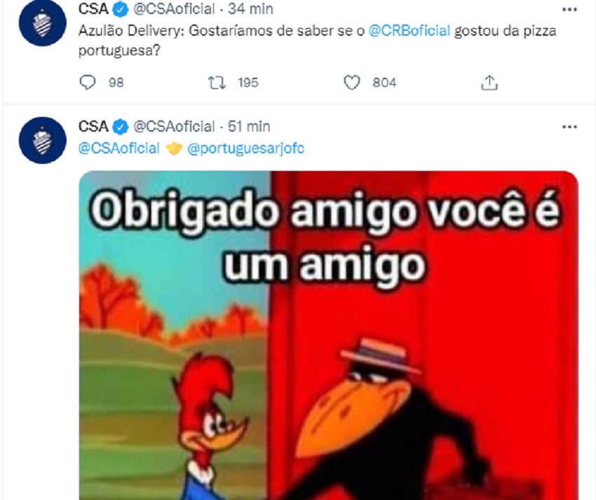CSA provoca CRB após eliminação do rival na Copa do Brasil