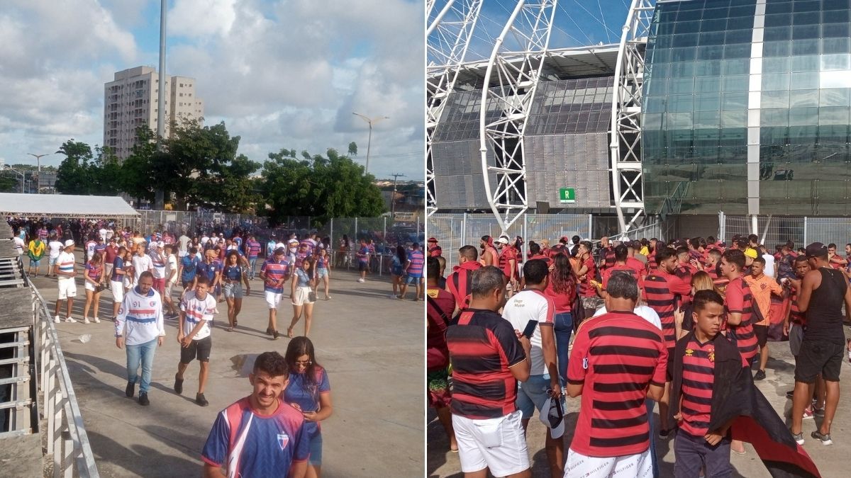 Torcidas de Fortaleza e Sport fazem festa no Castelão antes da final da Copa do Nordeste