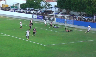Lance do gol de Ruan Levine no jogo entre Jacuipense e Santa Cruz, pela Série D