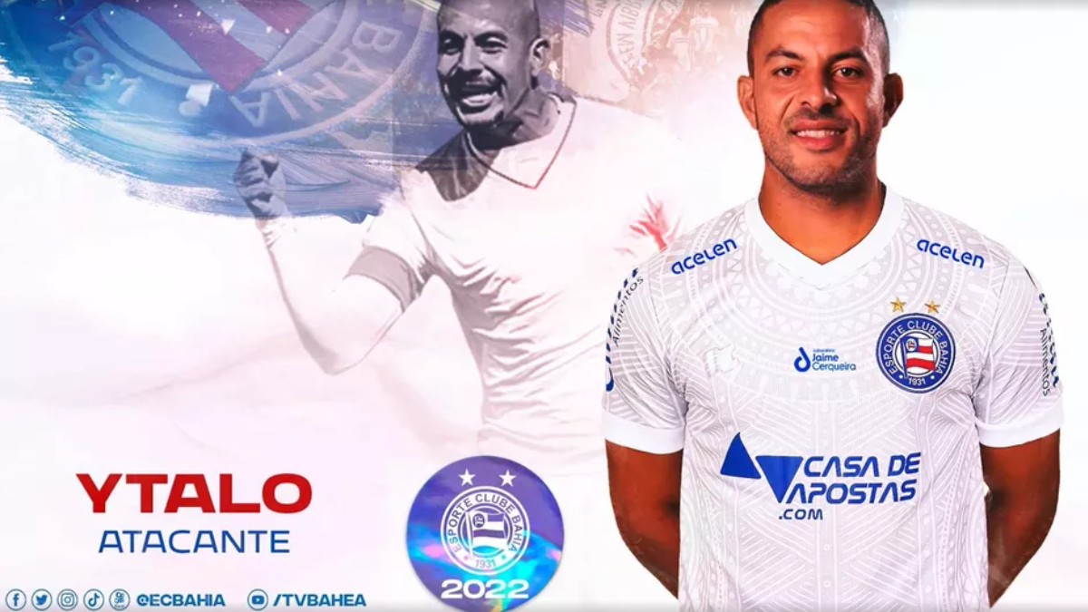 Bahia anuncia chegada de Ytalo, do RB Bragantino, por empréstimo; atacante já está registrado no BID
