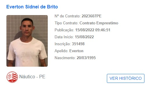 Náutico acerta a contratação do atacante Éverton Brito 1 Posts