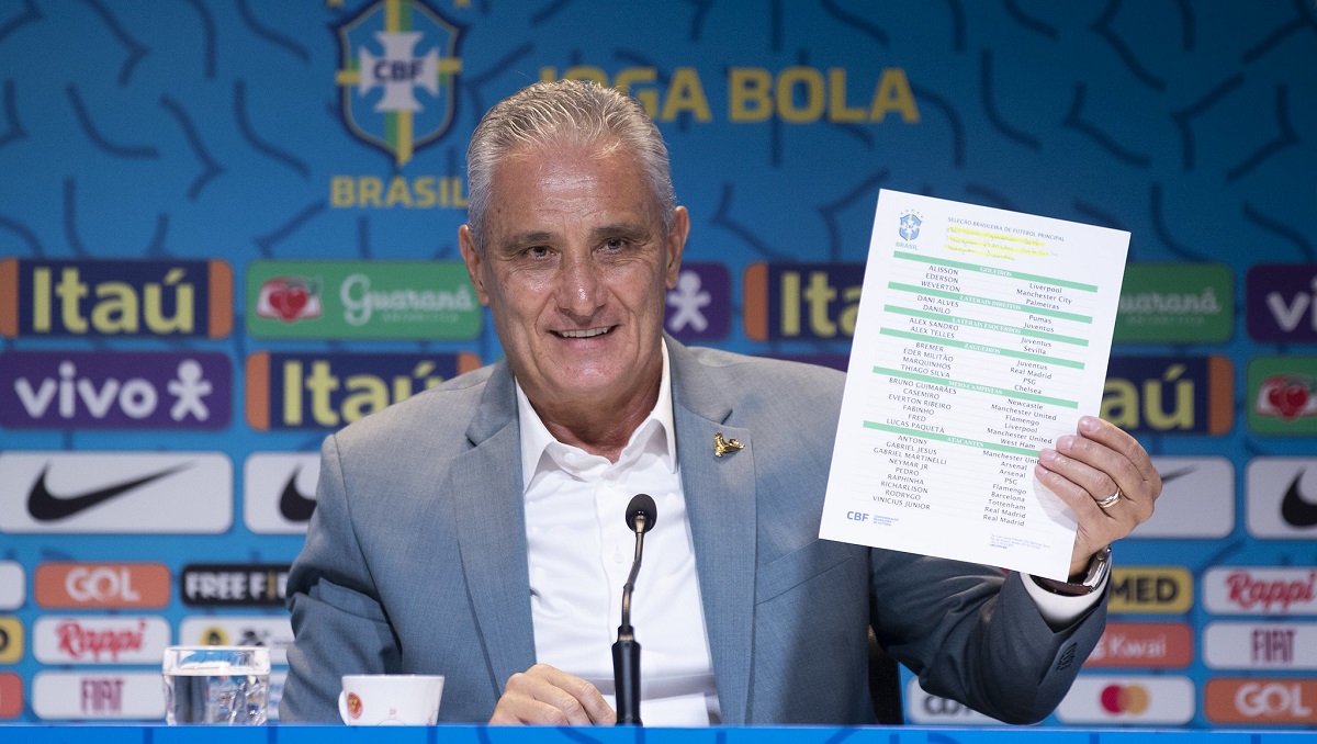 A lista de Tite com os 26 nomes do Brasil na Copa do Mundo de 2022; 9 atacantes no Catar