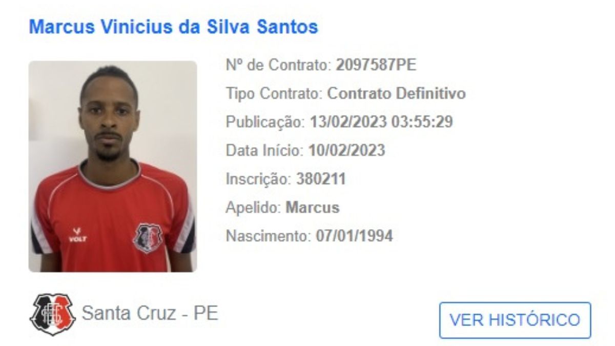 Regularizado antes de ser anunciado, lateral Marcus Carioca é contratado pelo Santa Cruz 1 Marcus Carioca - Bid