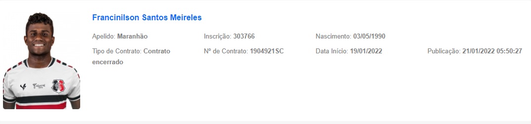 Atacante Maranhão tem nome publicado no BID e pode estrear pelo Santa Cruz 1 Maranhão regularizado - Santa Cruz