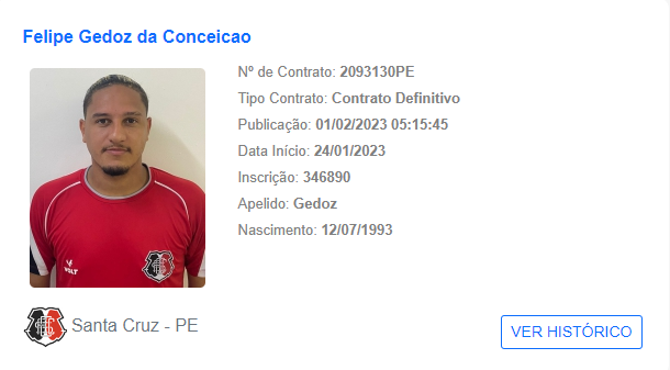 Meia Felipe Gedoz, no BID do Santa Cruz