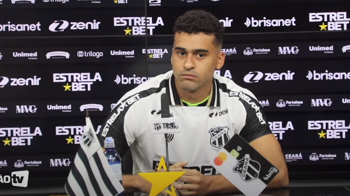 Dois jogadores do Ceará voltam de suspensão e podem enfrentar CRB em Maceió 1 Léo Santos foi apresentado oficialmente pelo Ceará. Foto: Reprodução/Vozão TV