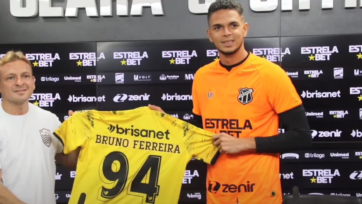 Bruno Ferreira foi apresentado oficialmente pelo Ceará. Foto: Reprodução/Vozão TV