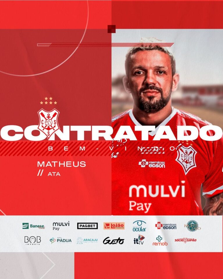 Sergipe: atacante Matheus é apresentado e fala das expectativas de acesso à Série C 1 Matheus - atacante do Sergipe