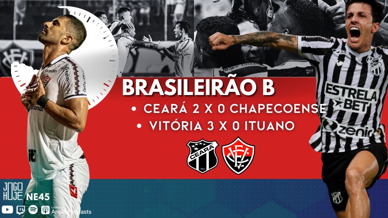 SÉRIE B – CEARÁ 2 X 0 CHAPECOENSE | VITÓRIA 3 X 0 ITUANO – 45 MINUTOS