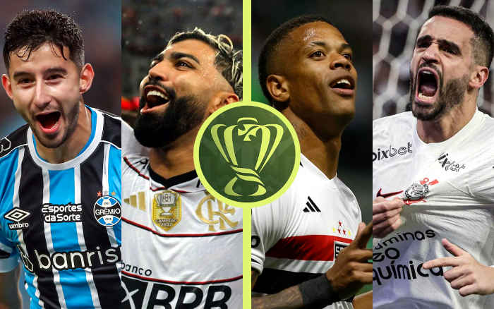 Semifinal da Copa do Brasil 2023 com Grêmio x Flamengo e São Paulo x Corinthians. Pesada…
