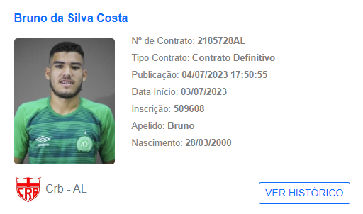 Bruno Silva é regularizado no CRB e pode estrear contra o Sport 1 Posts