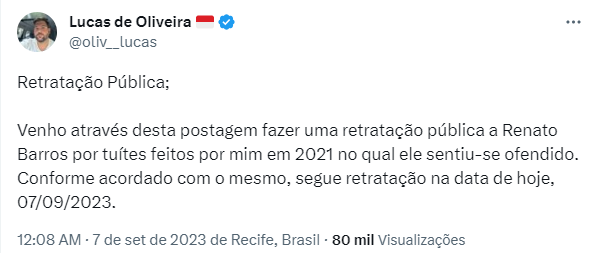 Diretor do Náutico perde ação na Justiça para jornalista e publica retratação após xingamentos com fake na internet 1 Posts