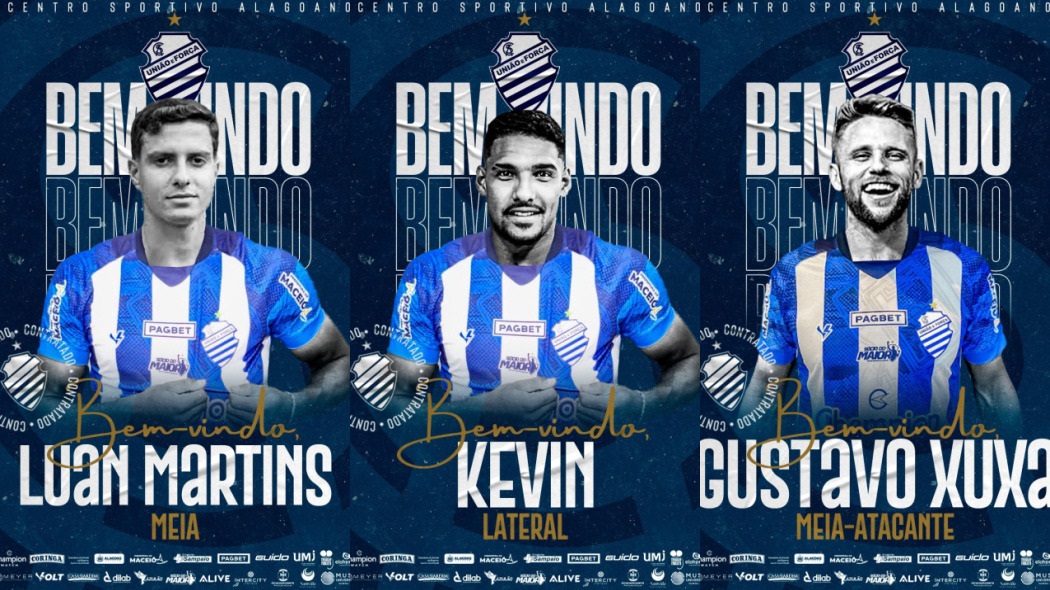 CSA contrata o atacante Gustavo Xuxa, o meia Luan Martins e o lateral Kevin