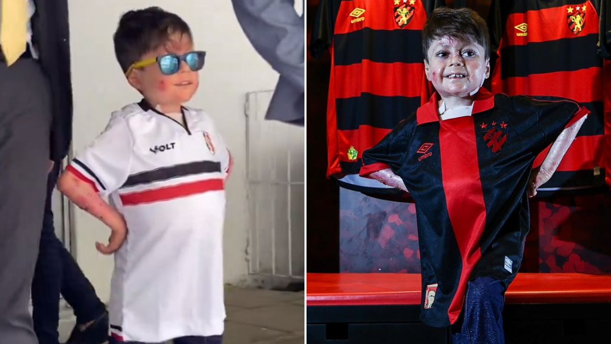 Menino Gui, torcedor símbolo do Vasco, esteve no Recife e visitou o Santa Cruz e o Sport