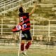 Atacante Lucas Reis comemora gol do Campinense em amistoso contra o Globo no Amigão