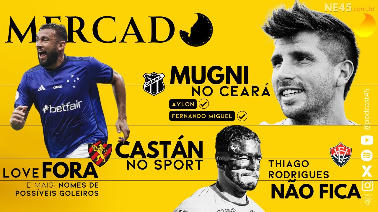 MERCADO #06 – SPORT ACERTA COM CASTÁN E COMPRA 50% DE FELIPINHO | CEARÁ FECHA COM F. MIGUEL E MUGNI