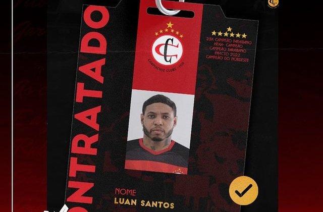 Luan Santos foi contratado pelo Campinense para 2024. Foto: Divulgação