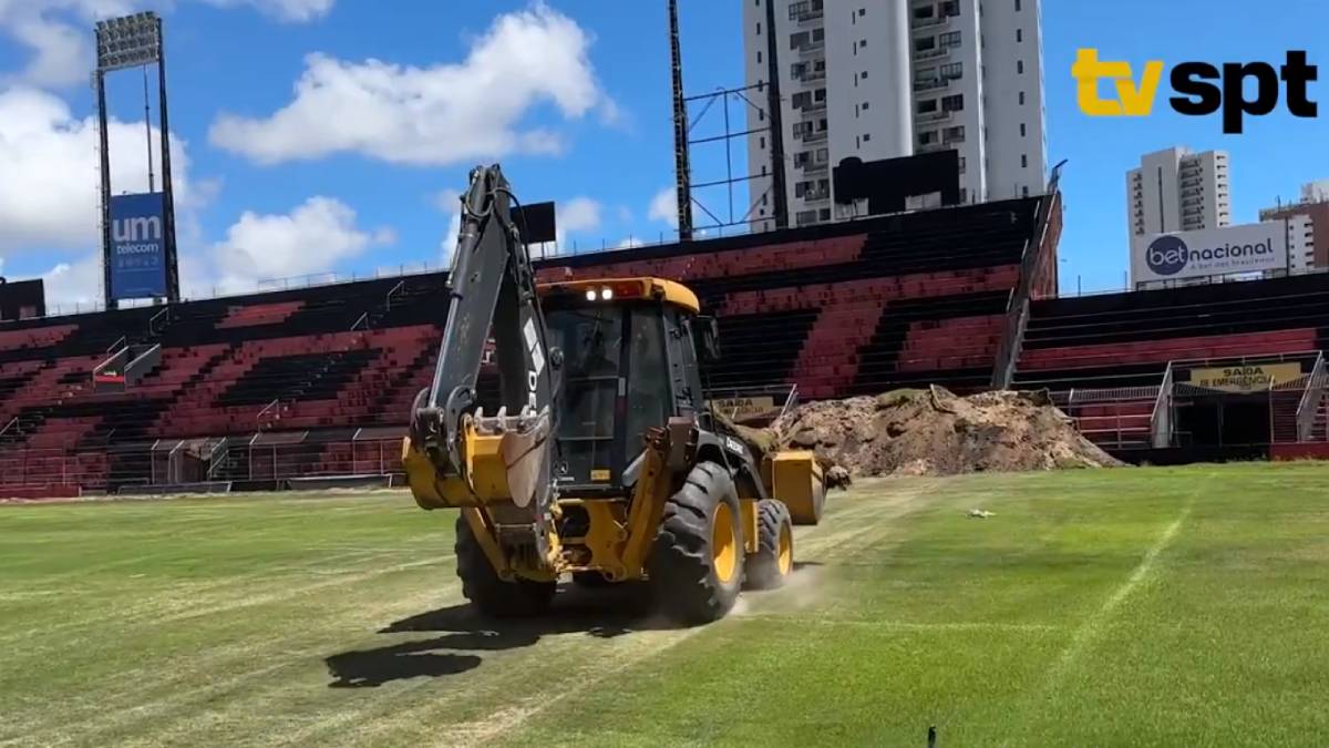 Sport acelera reforma na Ilha do Retiro e começa retirada do gramado e parte da drenagem; confira