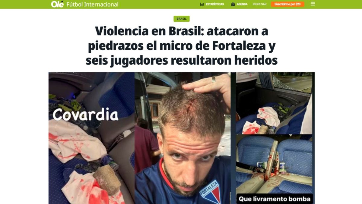 Imprensa internacional repercurte atentado ao ônibus do Fortaleza