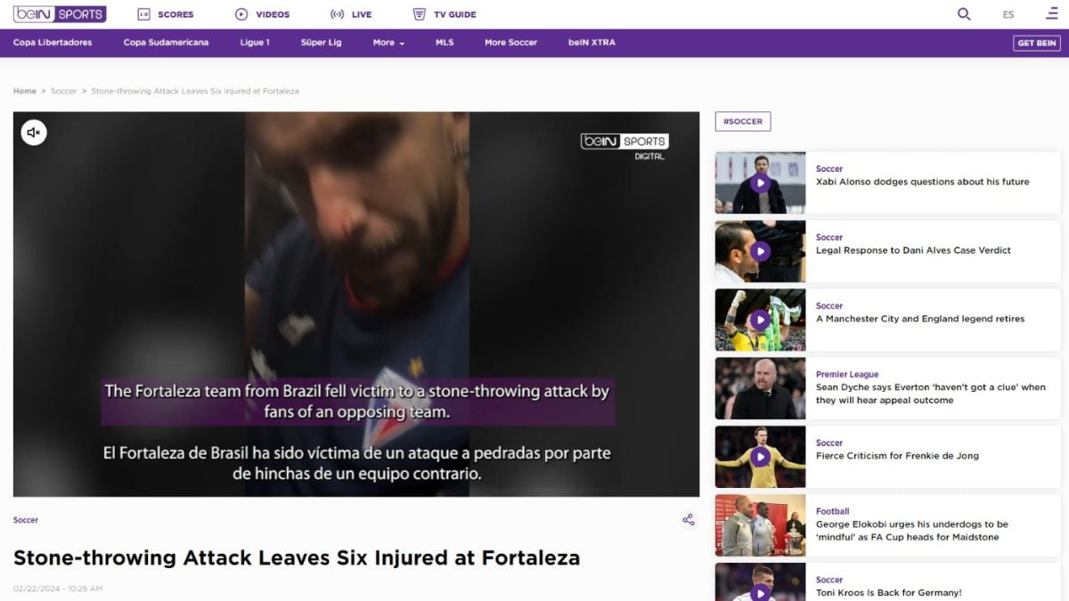Atentado Fortaleza - beIN Sport