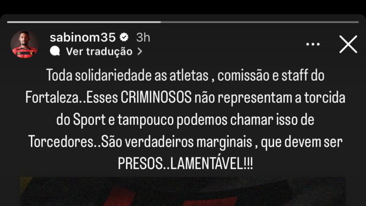 Jogadores do Sport prestam solidariedade a atletas do Fortaleza após ataque a ônibus