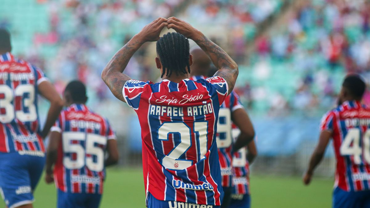 Rafael Ratão abre o placar para o Bahia contra a Jacuipense