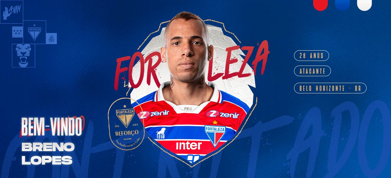 Fortaleza oficializa a contratação do atacante Breno Lopes