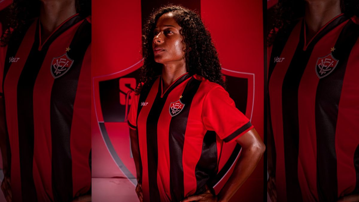 Vitória lança novo uniforme para 2024, que homenageia população negra de Salvador 1 Nova camisa do Vitória para a temporada 2024