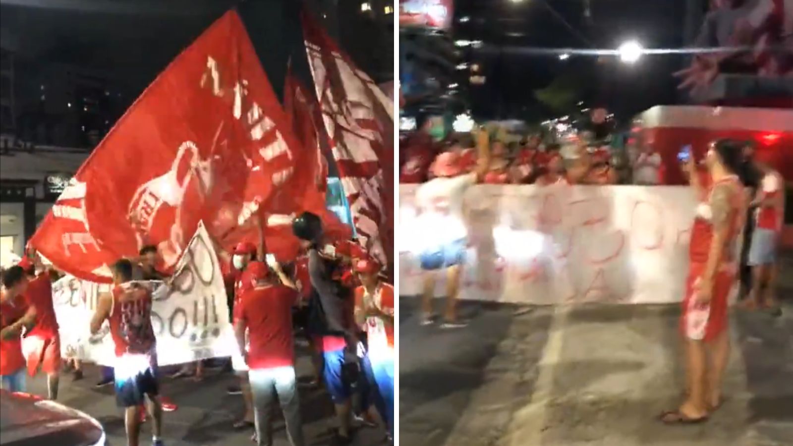 Náutico: Uniformizada protesta na frente da sede contra diretoria e elenco