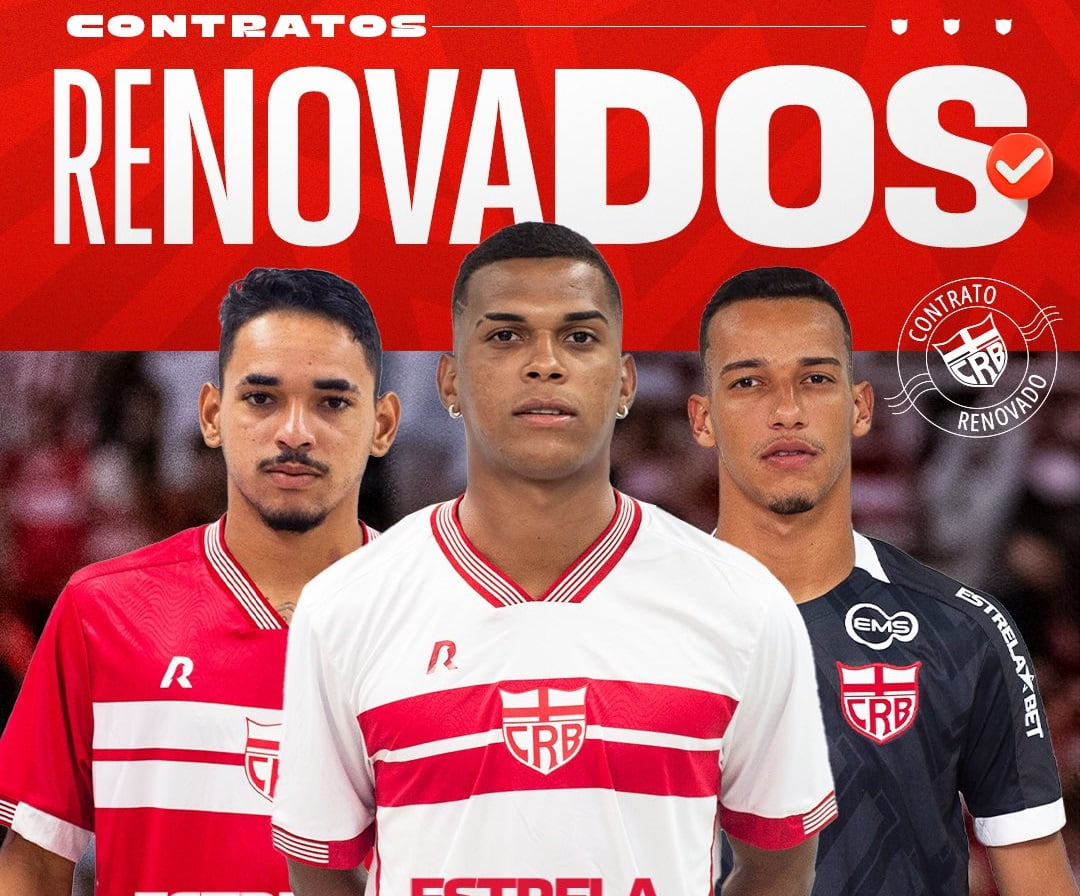 CRB anuncia renovação de contrato com Kallyel, Darlisson e Fábio