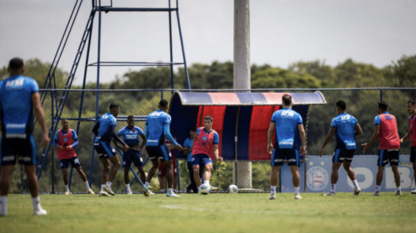 Treino do Bahia antes de jogo contra o Flamengo.