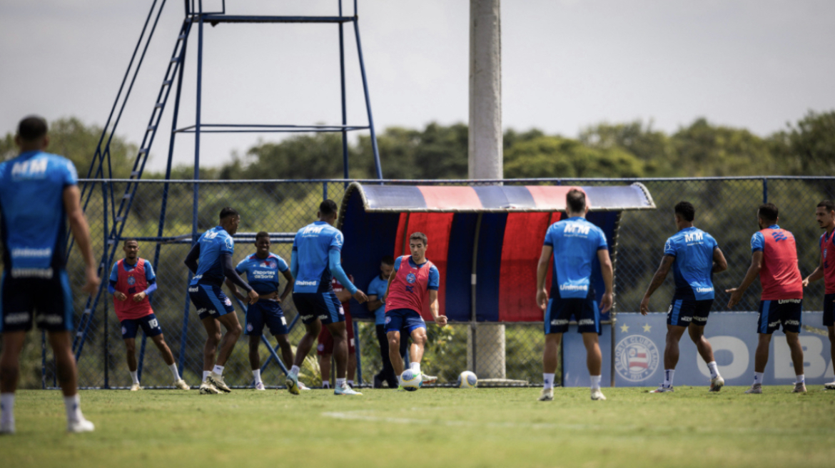 Ainda sem Biel, Bahia faz treino tático focado em decisão pela Copa do Brasil