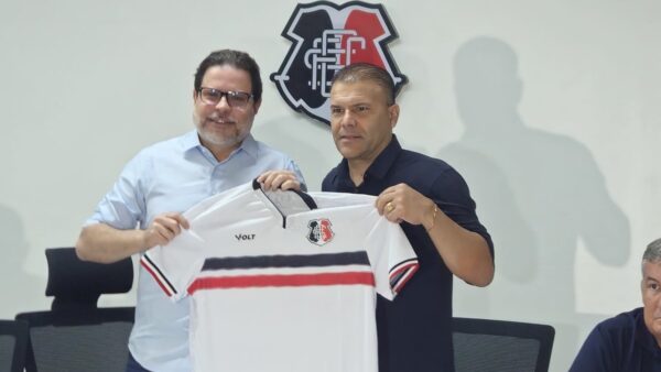 Presidente do Santa Cruz, Bruno Rodrigues, e executivo de futebol do Tricolor, Harlei Menezes