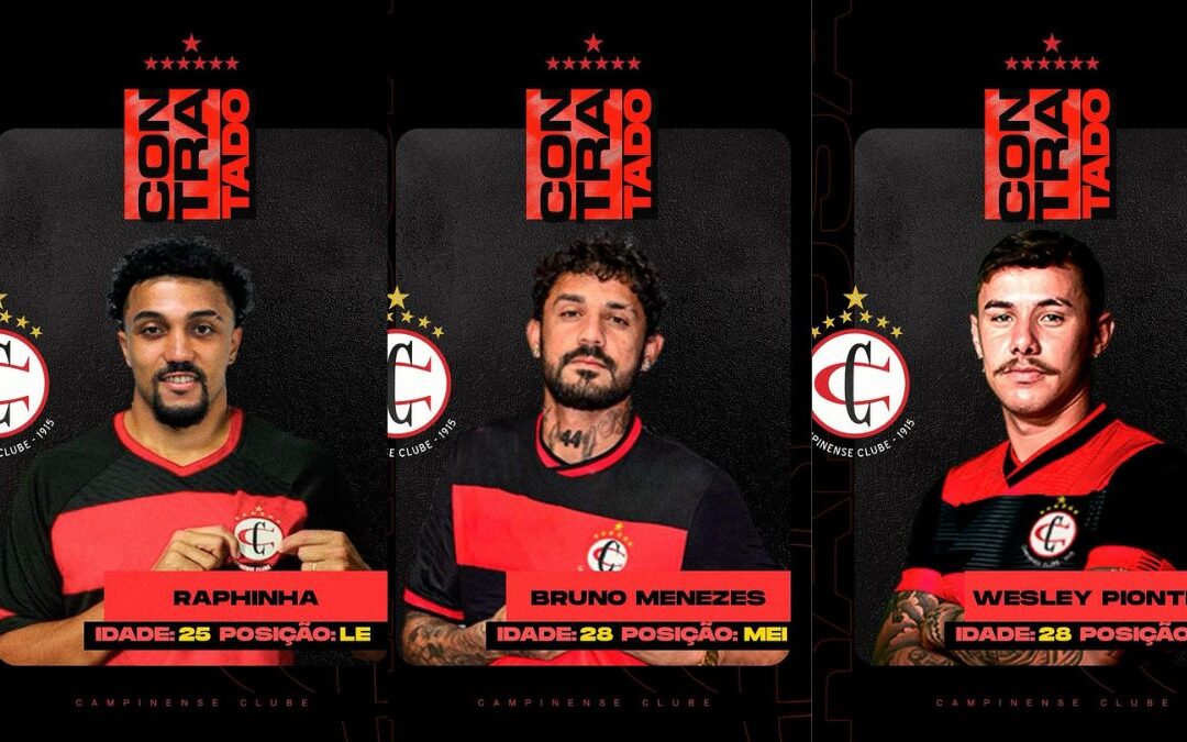 Campinense anuncia trio de reforços para 2025