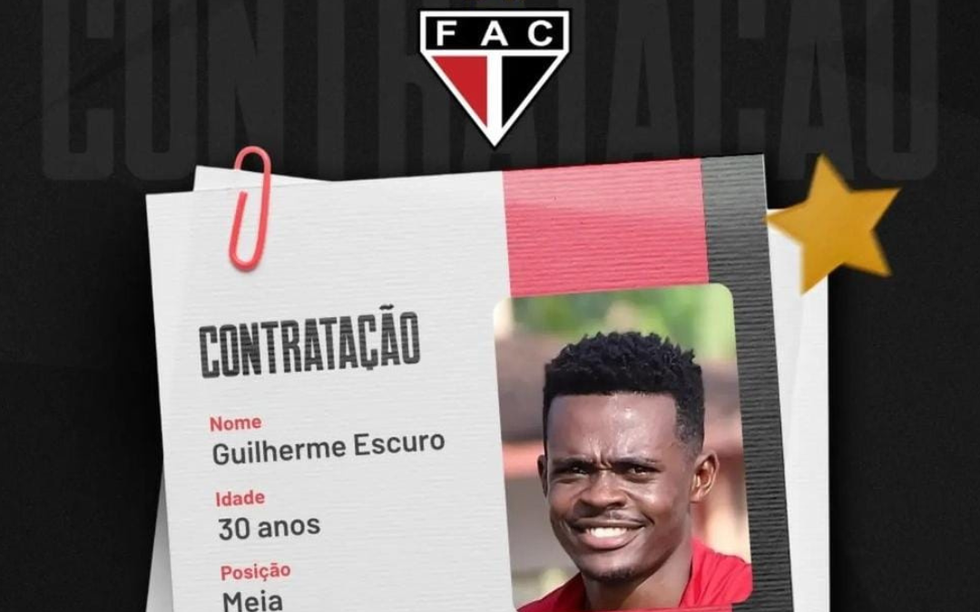 Ferroviário anuncia a contratação do meia Guilherme Escuro, ex-Sampaio Corrêa