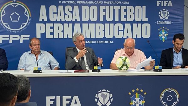 Presidente da Federação Pernambucana de Futebol (FPF), Evandro Carvalho, no arbitral do Campeonato Pernambucano 2025