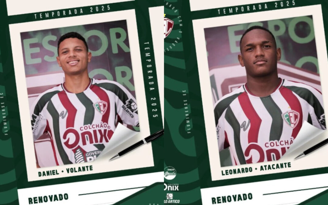 Fluminense-PI anuncia renovações do volante Daniel e do atacante Leonardo