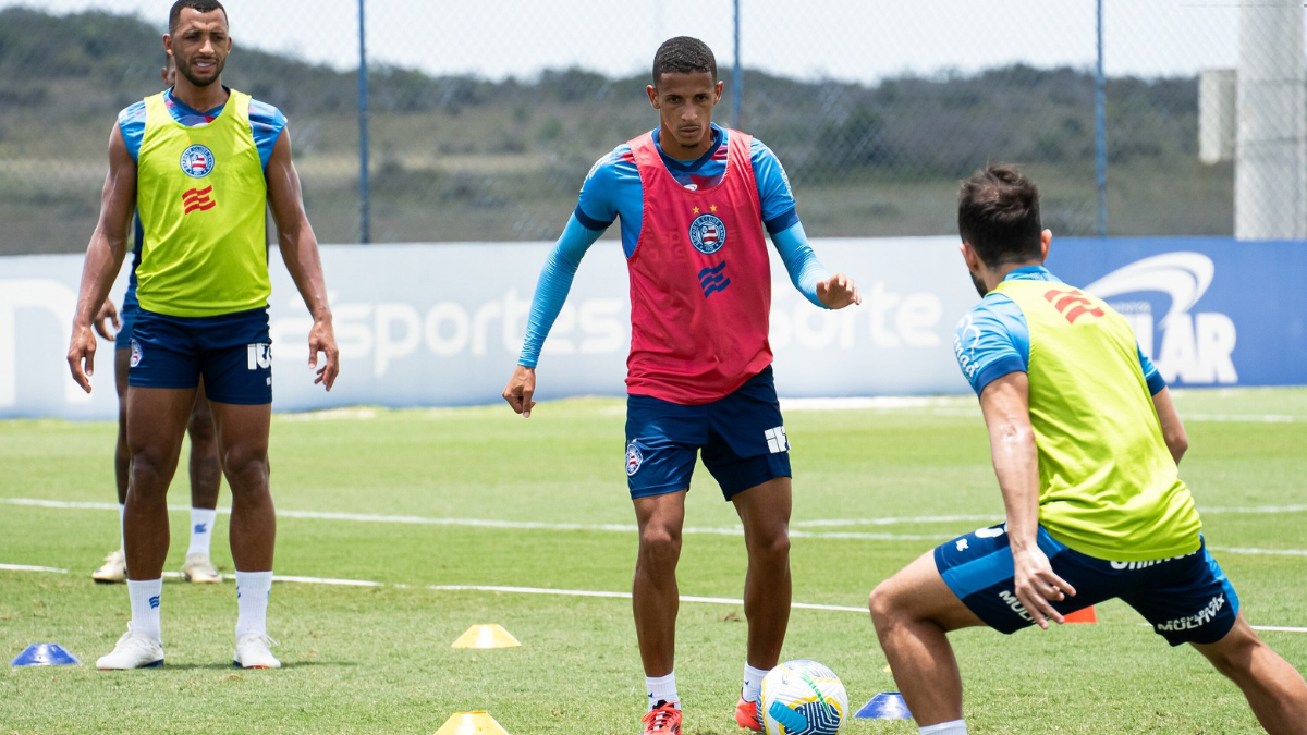 Finalização, tático e bola parada: Bahia faz penúltimo treino antes do São Paulo