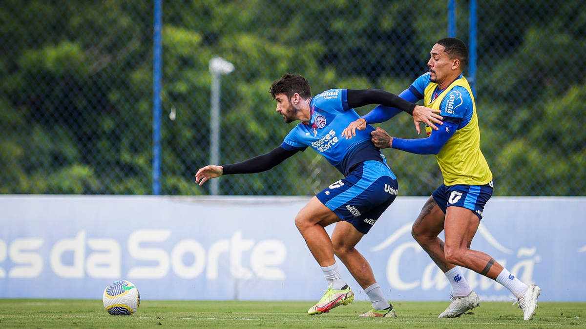 Sem Marcos Felipe e mais três, Bahia treina de olho na ‘decisão’ contra o Atlético-GO