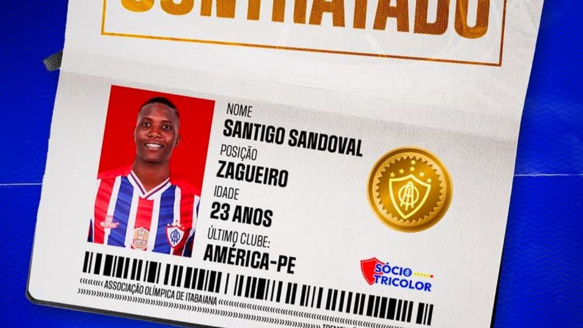 Itabaiana anuncia o zagueiro colombiano Santiago Sandoval, ex-América-PE